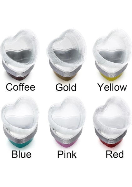 Mavi Stil 10 Takım 100ML Alüminyum Folyo Kek Tava Kalp Şeklinde Cupcake Kapaklı Fincan Flan Pişirme Tavaları Anneler Günü Düğün Doğum Günü Için (Yurt Dışından) indirimleri
