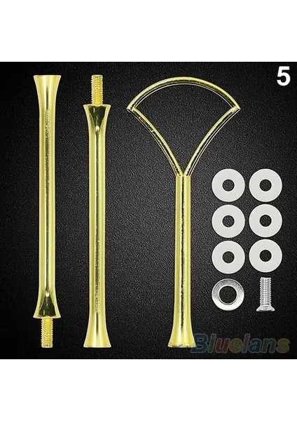 Altın Yelpaze Şekli Stili Katmanlı Kek Kek Tabağı Aletler Stand Kolu Donanım Montaj Tutucu Taç Narin Zarif Görünümlü Standlar Mutfak Gereçleri (Yurt Dışından)