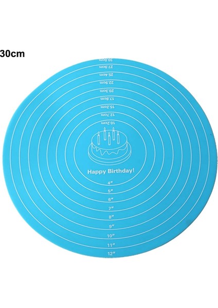 Mavi Stil Kek Pikap Standı Mat Yuvarlak Silikon Pişirme Mat Rulo Hamur Için Makarna Makarna Pizza Hamur Yapışmaz Yapıcı Tutucu Pasta (Yurt Dışından)
