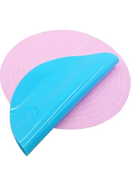 Mavi Stil Kek Pikap Standı Mat Yuvarlak Silikon Pişirme Mat Rulo Hamur Için Makarna Makarna Pizza Hamur Yapışmaz Yapıcı Tutucu Pasta (Yurt Dışından) fırsatları