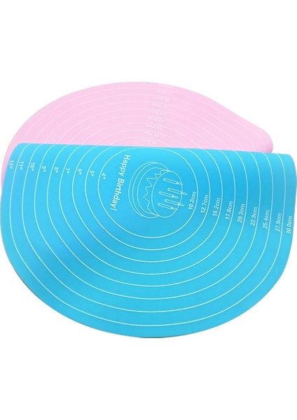 Mavi Stil Kek Pikap Standı Mat Yuvarlak Silikon Pişirme Mat Rulo Hamur Için Makarna Makarna Pizza Hamur Yapışmaz Yapıcı Tutucu Pasta (Yurt Dışından) indirimleri