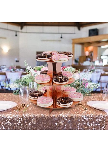 Gül Altın Tarzı 2 Takım Rose Gold 3 Katmanlı Yuvarlak Karton Cupcake Standı F Cupcakes Kadınlar Kızlar Için Mükemmel Doğum Günü Gelin Duşu (Yurt Dışından) modelleri