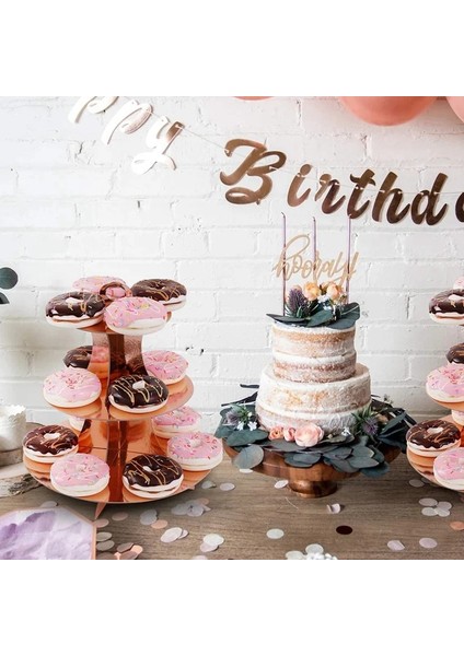 Gül Altın Tarzı 2 Takım Rose Gold 3 Katmanlı Yuvarlak Karton Cupcake Standı F Cupcakes Kadınlar Kızlar Için Mükemmel Doğum Günü Gelin Duşu (Yurt Dışından) fırsatları