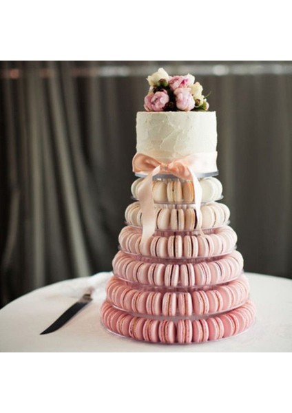 6 Tier Pvc Macaron Kulesi Ekran Standı Temizle Yuvarlak Raf Raf Düğün Doğum Günü Partisi Dekorasyon Araçları Için Plastik Kek Tatlı (Yurt Dışından)
