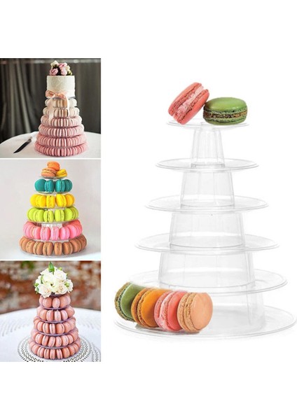 6 Tier Pvc Macaron Kulesi Ekran Standı Temizle Yuvarlak Raf Raf Düğün Doğum Günü Partisi Dekorasyon Araçları Için Plastik Kek Tatlı (Yurt Dışından) fiyatları
