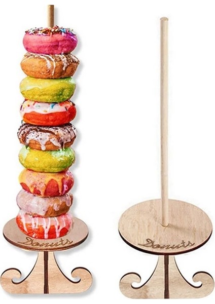 1 Adet Tarzı Ahşap Dıy Donut Duvar Tatlı Bar Düğünler Için Düğün Dekorasyon Donuts Duvar Tatlı Rustik Donut Panoları Tutar Standı (Yurt Dışından)