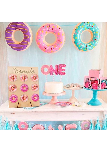 1 Adet Tarzı Ahşap Dıy Donut Duvar Tatlı Bar Düğünler Için Düğün Dekorasyon Donuts Duvar Tatlı Rustik Donut Panoları Tutar Standı (Yurt Dışından)