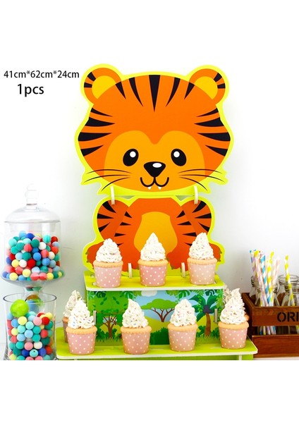 Safari Hayvan -1 Adet Tarzı Cupcake Standı Kek Standı Karton Cupcake Tutucu Çocuklar Doğum Günü Partisi Düğün Dekor Tatlı Masa Ekran Malzemeleri Centerpieces (Yurt Dışından)