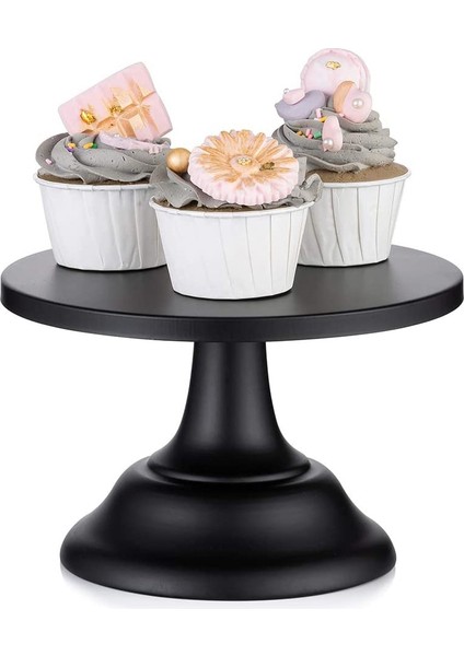 Siyah Stil 20CM Kek Standı Düğün Tatlı Cupcake Yuvarlak Kek Standları Ikindi Çayı Demir Tepsi Doğum Günü Partisi Düğün Yıldönümü Için (Yurt Dışından)