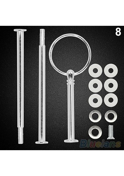 Gümüş Yuvarlak Stil 1 Takım Kek Plaka Standları Multistyle Katmanlı Plaka Kolu Montaj Donanım Çubuk Aracı Kek Plaka Standı Düğün Doğum Günü Pastası Standı (Yurt Dışından)