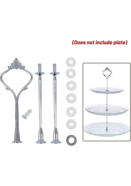 Şerit 3 Katmanlı Stil Katmanlı Kek Tabağı Standı Cupcake Parçaları Gümüş Altın Düğün Parti Plakasız Bakeware Araçları Kek Tava Standı Mutfak Dekoru (Yurt Dışından)