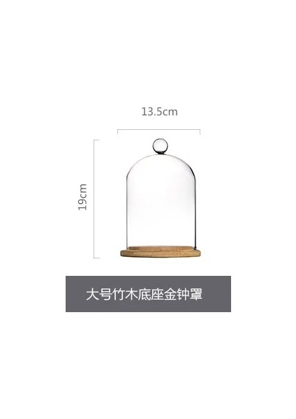 13,5X19CM Stili Cam Taze Tutma Kapağı Kek Tabağı Ahşap Tepsili Cam Kapak Seramik Taban Yuvarlak Tatlı Tabağı Seti Dekorasyon Kek Standı (Yurt Dışından)
