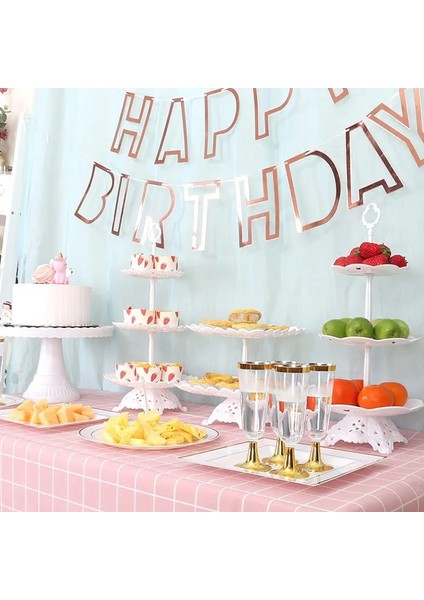 Pembe Tarzı Plastik Kek Standı Parti Teşhir Standı Düğün Dekorasyon Doğum Günü Şeker Tabağı Tepsisi Tatlı Fudge Masaüstü Ikindi Çayı Tepsisi (Yurt Dışından) modelleri