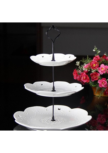 3 Kravat Siyah Stil Katmanlar Taç Kek Tabağı Standı Tatlılar Pasta Rafı Kolu Uydurma Parti Düğün Gümüş Altın 6 Renk (Yurt Dışından)