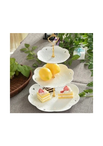 3 Kravat Siyah Stil Katmanlar Taç Kek Tabağı Standı Tatlılar Pasta Rafı Kolu Uydurma Parti Düğün Gümüş Altın 6 Renk (Yurt Dışından) fırsatları