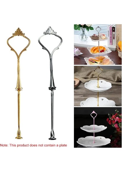 2 Katlı Altın Stili Katmanlar Çinko Alaşım Taç Kek Standı Ayağı Plakasız Tatlılar Meyve Çerez Raf Kolu Düğün Parti Aksesuarları (Yurt Dışından) indirimleri