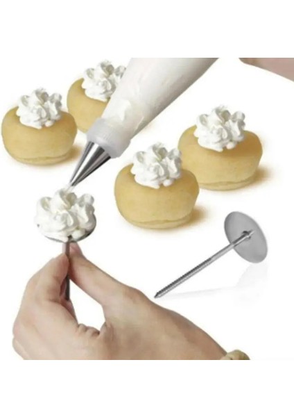 Bir Stil Çelik G Tırnak Kek Fondan Bisküvi Çiçekler Dıy Pişirme Transfer Iğnesi Pasta Araçları Krem Dekorasyon Standları F7S4 (Yurt Dışından) modelleri