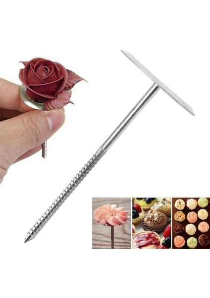 Bir Stil Çelik G Tırnak Kek Fondan Bisküvi Çiçekler Dıy Pişirme Transfer Iğnesi Pasta Araçları Krem Dekorasyon Standları F7S4 (Yurt Dışından) indirimleri