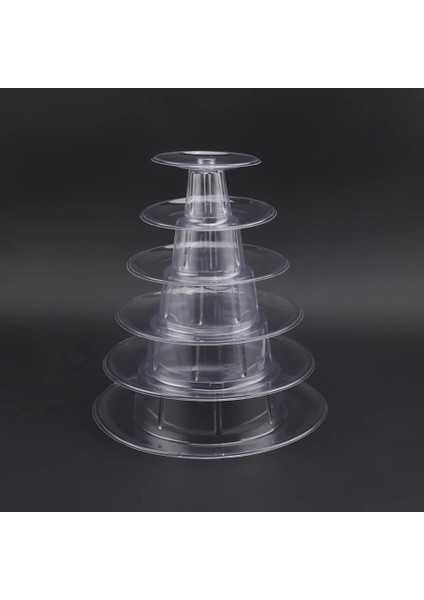 10X9 Inç Tarzı 6 Katmanlı Macarons Ekran Kulesi Plastik Macaron Kulesi Standı Fondan Kek Standı Düğün Pastası Dekorasyon Aracı (Yurt Dışından)