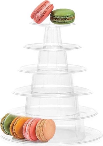 10X9 Inç Tarzı 6 Katmanlı Macarons Ekran Kulesi Plastik Macaron Kulesi Standı Fondan Kek Standı Düğün Pastası Dekorasyon Aracı (Yurt Dışından) modelleri