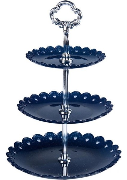 Mavi Stil 3 Katmanlı Plastik Kek Standı Ikindi Çayı Kek Standı Düğün Pastası Tabakları Parti Sofra Kek Dükkanı Üç Katmanlı Kek Rafı (Yurt Dışından)