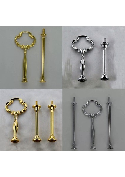 Sv2 3 Katmanlı Gümüş Stili 1 Takım 2 Veya 3 Katmanlı Kek Tabağı Standı (Plaka Dahil Değil) Kolu Taç Uydurma Metal Düğün Parti Silvergolden (Yurt Dışından) fiyatları