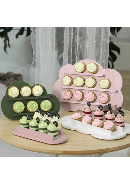 18CM Pembe Tarzı Bulut Tartlet Sahipleri Meyve Tart Ahşap Tepsiler Tatlı Masa Uydurma Ev Dekorasyon Kek Araçları Pembeyeşilbeyaz Yemek Fotoğrafçılığı (Yurt Dışından) fiyatları