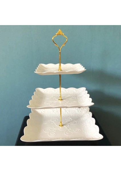 No.3 Tarzı 4 Modeller 3 Katmanlı Plastik Kek Standı Ikindi Çayı Düğün Tabakları Parti Sofra Bakeware Kek Dükkanı Üç Katmanlı Kek Raf Tepsisi (Yurt Dışından) modelleri
