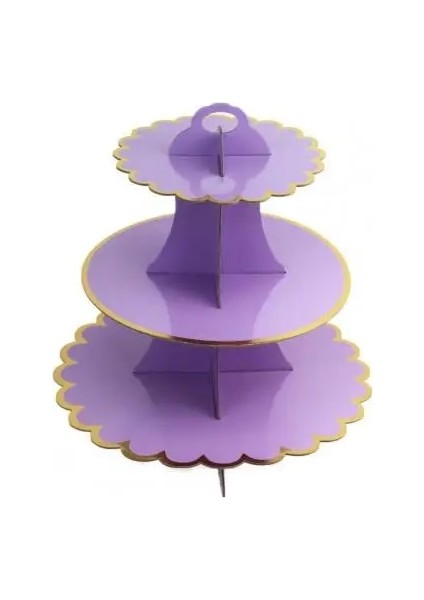 Mor Tarzı Keklik Standı Tek Kullanımlık 3 Katlı Yaldız Çiçek Kenarlı Kağıt Kek Standı Tabağı Birleştirin Tatlı Standı Tabağı Формы Для Выпечки (Yurt Dışından)