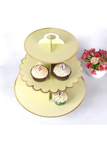 Mor Tarzı Keklik Standı Tek Kullanımlık 3 Katlı Yaldız Çiçek Kenarlı Kağıt Kek Standı Tabağı Birleştirin Tatlı Standı Tabağı Формы Для Выпечки (Yurt Dışından) fırsatları