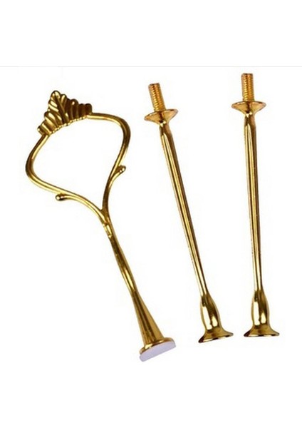 3 Katmanlı Altın Tarzı 1 Takım Katmanlı Kek Tabağı Stand Kolu Taç Uydurma Metal Düğün Parti Silvergolden (Plaka Yok) (Yurt Dışından)