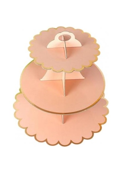 Pembe Tarzı Keklik Standı Tek Kullanımlık 3 Katlı Yaldız Çiçek Kenarlı Kağıt Kek Standı Tabağı Birleştirin Tatlı Standı Tabağı Формы Для Выпечки (Yurt Dışından)