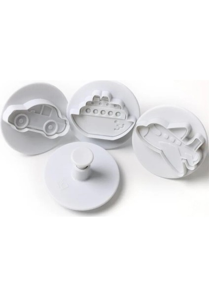 3 Adet Yuvarlak Stil Et Uçak, Araç, Tank, Araba Şekli Plastik Bisküvi Kurabiye Kesiciler Fondan Pasta Kalıbı Pasta Süsleme Aletleri Şeker Kalıpları (Yurt Dışından) fiyatları