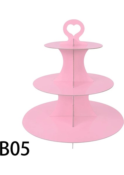 Pembe Tarzı 3-Katmanlı Dıy Pembe Altın Kek Standı Yuvarlak Karton Kek Tutucu Düğün Doğum Günü Tatil Partisi Için Ekran Dekorasyon Kek Araçları (Yurt Dışından)