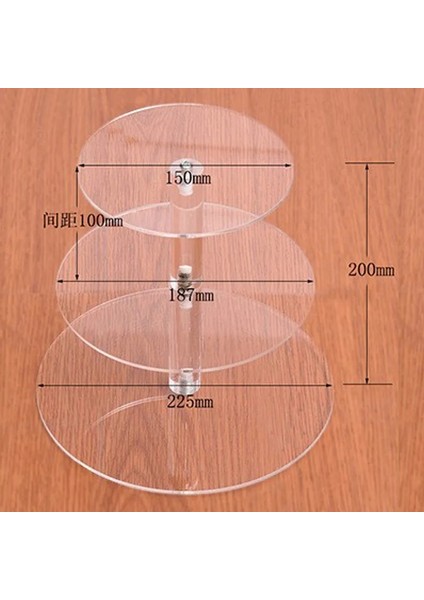 3 Katmanlı Stil Akrilik Kristal Düğün Pastası Standı Plaka Yuvarlak Kek Teşhir Rafı Şeffaf Cupcake Standı Mutfak Kek Dekorasyon Araçları (Yurt Dışından)