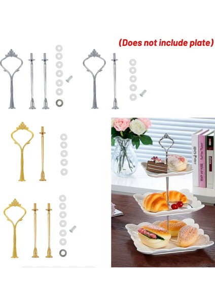Gümüş 2 Katmanlı Stil Katmanlı Kek Standı Ikindi Çayı Düğün Tabakları Parti Sofra Takımı Yeni Bakeware Plastik Tepsi Vitrin Kek Dekorasyon Araçları (Yurt Dışından) modelleri