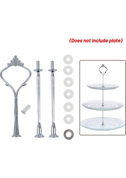 Gümüş 2 Katmanlı Stil Katmanlı Kek Standı Ikindi Çayı Düğün Tabakları Parti Sofra Takımı Yeni Bakeware Plastik Tepsi Vitrin Kek Dekorasyon Araçları (Yurt Dışından) fırsatları
