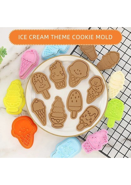 No.3 Tarzı Dondurma Karikatür Bisküvi Kalıp Popsicle Koni Ev 3D Üç Boyutlu Presleme Çerez Kesici Pişirme Aracı Mutfak Dıy Araçları (Yurt Dışından) fiyatları