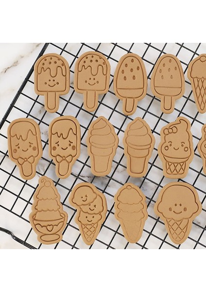No.3 Tarzı Dondurma Karikatür Bisküvi Kalıp Popsicle Koni Ev 3D Üç Boyutlu Presleme Çerez Kesici Pişirme Aracı Mutfak Dıy Araçları (Yurt Dışından) fırsatları