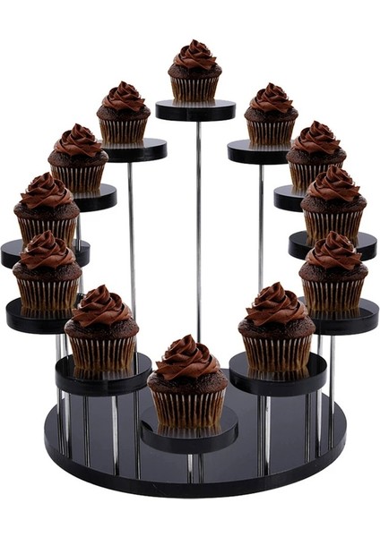 Siyah Stil Stili Akrilik Cupcake Takı Için Ekran Standı Kek Tatlı Raf Parti Düğün Pastası Standı Bebek Duş Dekorasyon Tutucu (Yurt Dışından) fırsatları