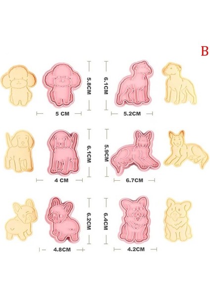 6 Adet Köpek Stili D Kedi Köpek Bakeware Çerez Kesiciler Bisküvi Kalıp Diy Basın Pişirme Pulları Doğum Günü Partisi Için Mutfak Aracı (Yurt Dışından)