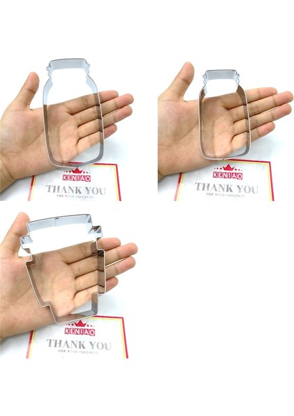 Kenıao Kavanoz ve Latte Kahve Fincanı Kurabiye Kesici Seti - 3 Parça - Anma Günü Bisküvi Fondan Ekmek Kalıbı - Paslanmaz Çelik (Yurt Dışından) modelleri