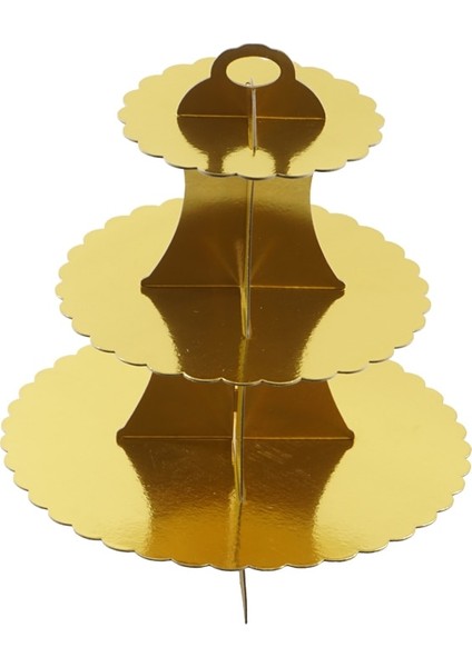 Altın Tarzı 3 Katmanlı Kağıt Bronzlaştırıcı Kek Standı Doğum Günü Partisi Düğün Pastası Dekorasyon Kendi Başına Yap Kağıdı Zanaat Tatlı Ekran Standı Kek Araçları (Yurt Dışından)