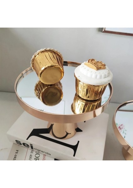 L Tarzı G5AB Kek Standı Altın Ayna Üst Premium Acıbadem Kurabiyesi Ekran Standı Kutlama Partisi Için Yuvarlak Istiflenebilir Kurabiye Tatlısı (Yurt Dışından) modelleri
