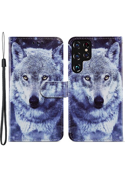 Samsung Galaxy S24 Ultra Pu Deri Flip Telefon Kapağı (Yurt Dışından)