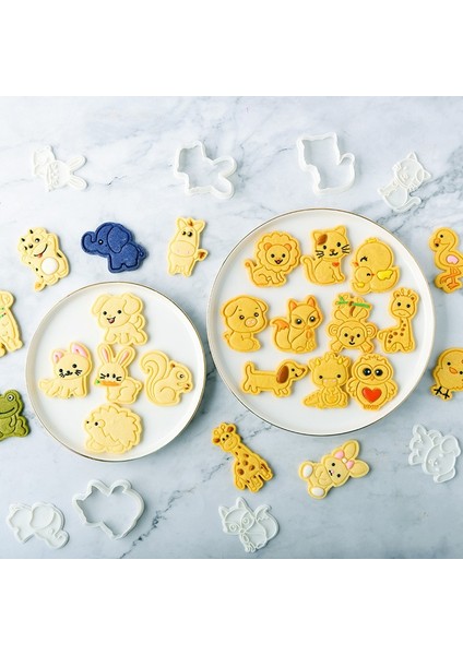 E0810 Stili 3D Karikatür Hayvan Bisküvi Çerez Basın Kesiciler Fondan Kek Kalıbı Kurabiye Damgası Kalıp Sugarcraft Kek Dekorasyon Araçları Pişirme (Yurt Dışından) modelleri