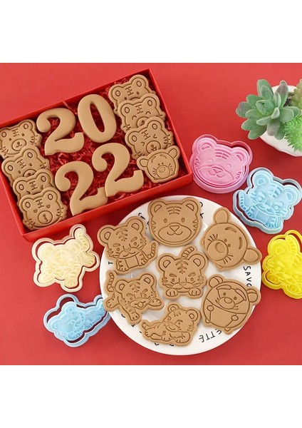 24-Rastgele Renk Stili Attern Karikatür Kaplan Bisküvi Kalıbı Sevimli Dıy Küçük Hayvan 3D Üç Boyutlu Basın Fondan Mutfak Ev Pişirme Araçları (Yurt Dışından)