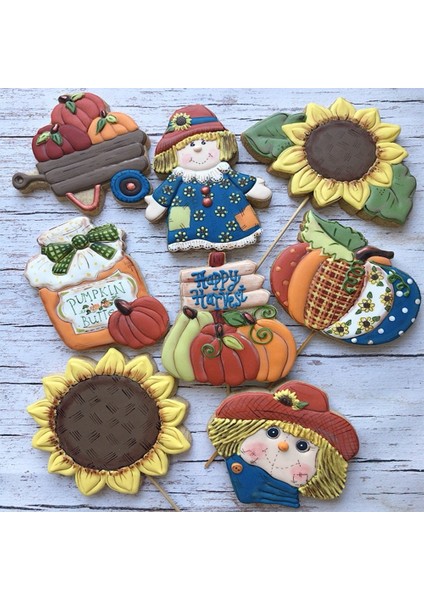 Kenıao Güz Hasadı Kurabiye Kesici Seti - 8pc - Balkabağı,araba,çiçek,kavanoz,korkuluk Bisküvi Ekmek Kalıpları - Paslanmaz Çelik - Janka (Yurt Dışından) fiyatları