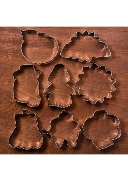 Kenıao Güz Hasadı Kurabiye Kesici Seti - 8pc - Balkabağı,araba,çiçek,kavanoz,korkuluk Bisküvi Ekmek Kalıpları - Paslanmaz Çelik - Janka (Yurt Dışından) fırsatları