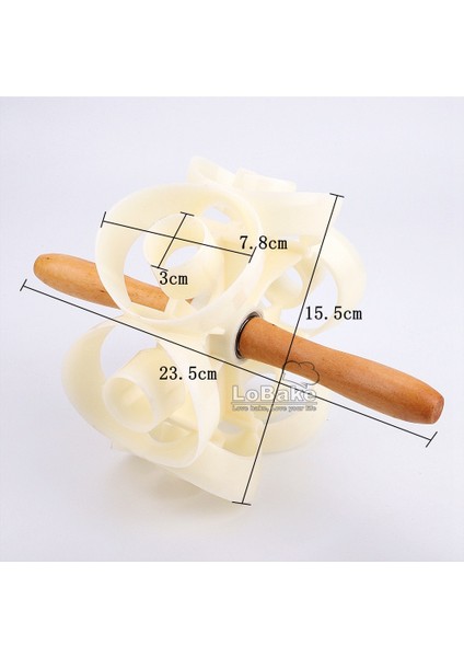 Çap 7.8cm Manuel Plastik 6-Daire Çörek Kesici Çörek Bisküvi Kurabiye Fondan Hamur Yapıcı Fırın Aletleri Için Ahşap Saplı (Yurt Dışından) modelleri